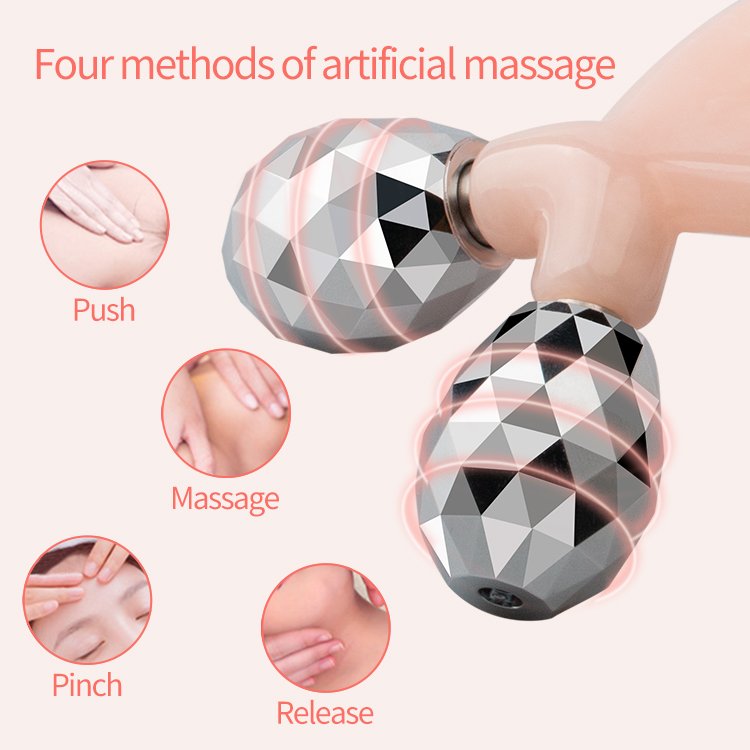Facial Massager Face Eye Cream Roller Skin Beauty Lifting Firming Guasha Pink Roller Gua Sha
