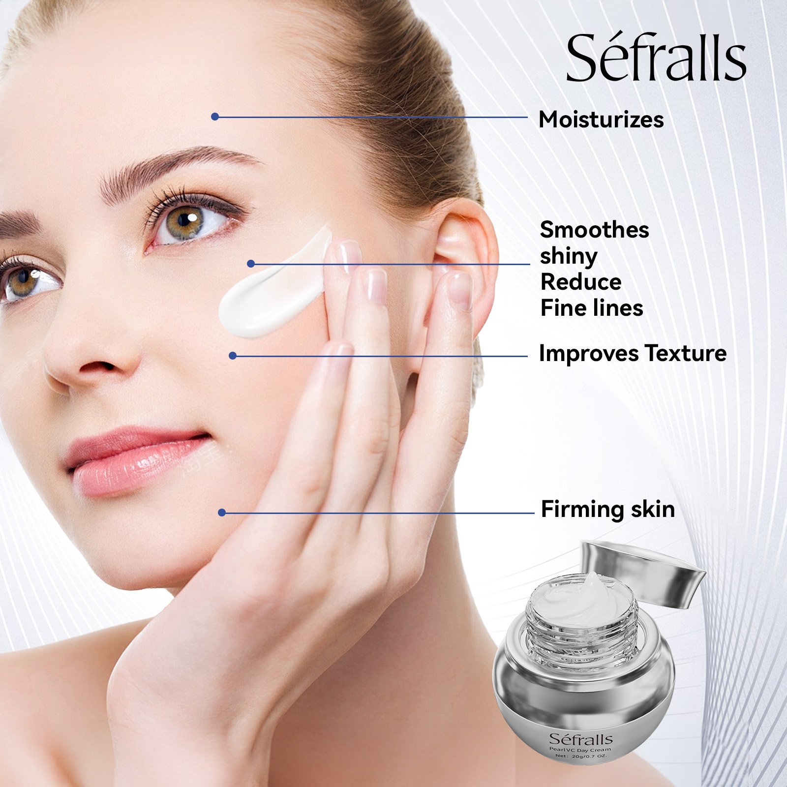 Private Label Custom Pearl VC Day Cream Skin Softening Smoothing Moisturizing Tightening VC Face Cream Nourishing Skin Care