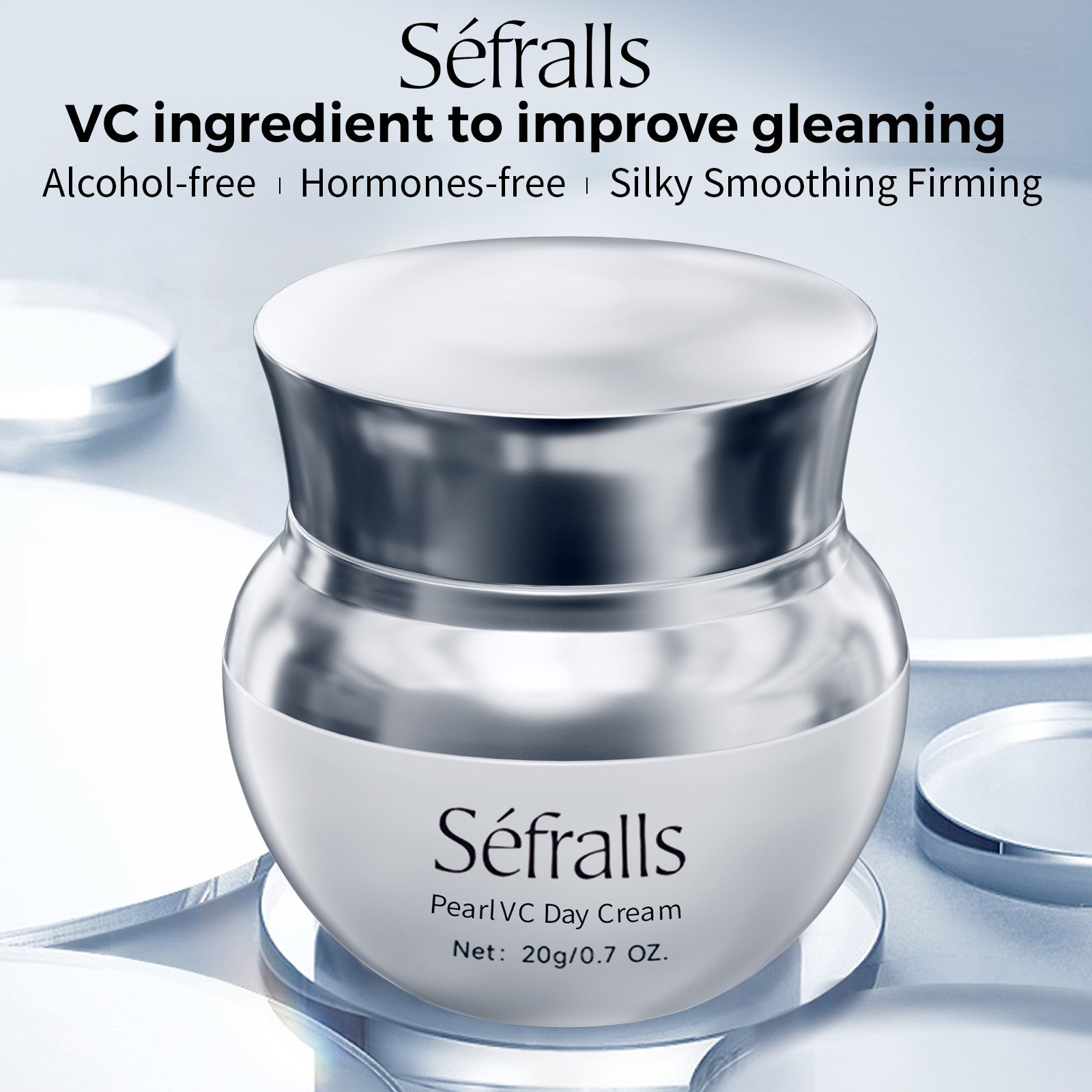 Private Label Custom Pearl VC Day Cream Skin Softening Smoothing Moisturizing Tightening VC Face Cream Nourishing Skin Care