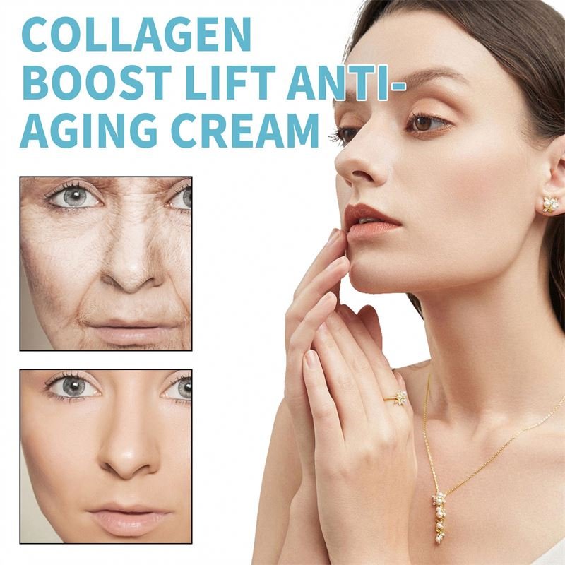 OUHOE Wholesale OEM 30g collagen boost life anti aging face cream wrinkle faint lines age spots removing facial cream