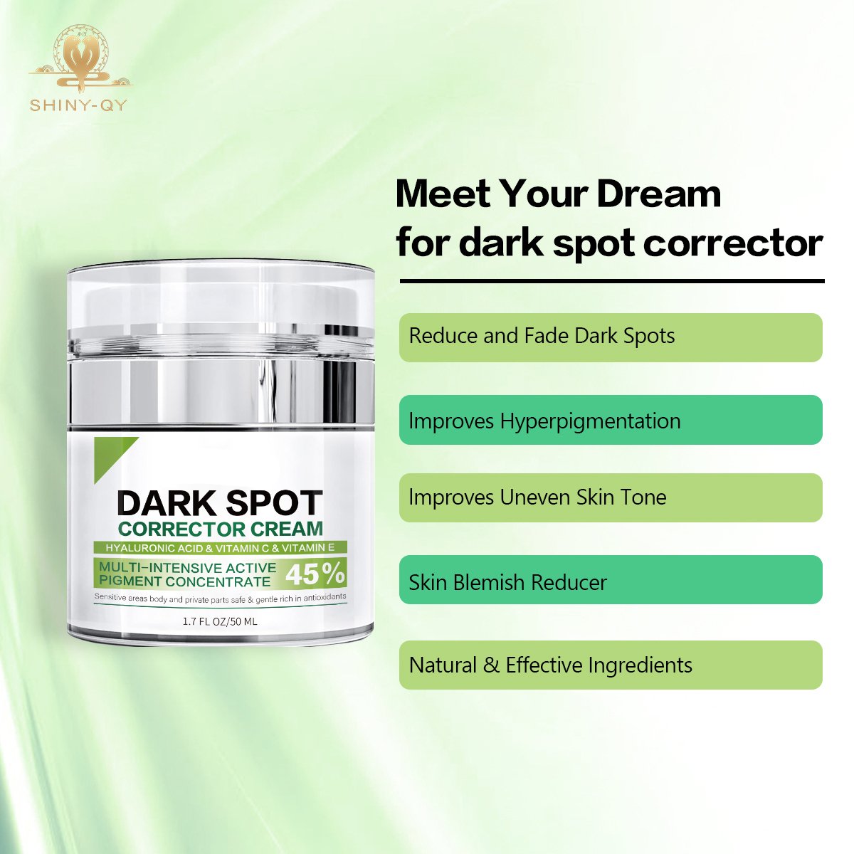 Private Label Hyperpigmentation Treatment Brightening Age Dark Spot Remover Removal Cream For Glowing Skin