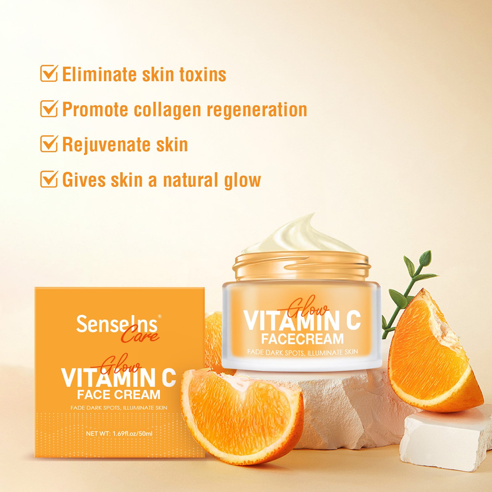 OEM Hot selling Private label organic anti aging Moisturizing Dark Spot Remover whitening Vitamin C face cream
