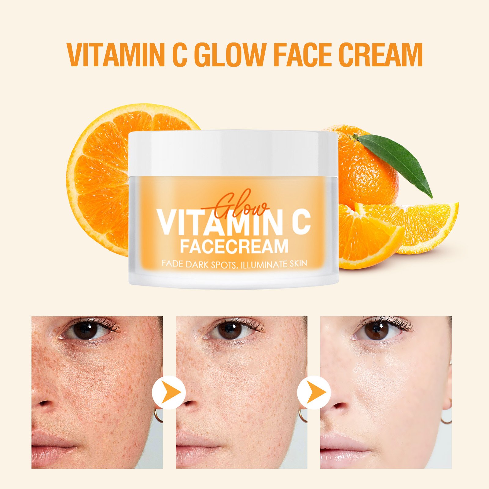 OEM Hot selling Private label organic anti aging Moisturizing Dark Spot Remover whitening Vitamin C face cream