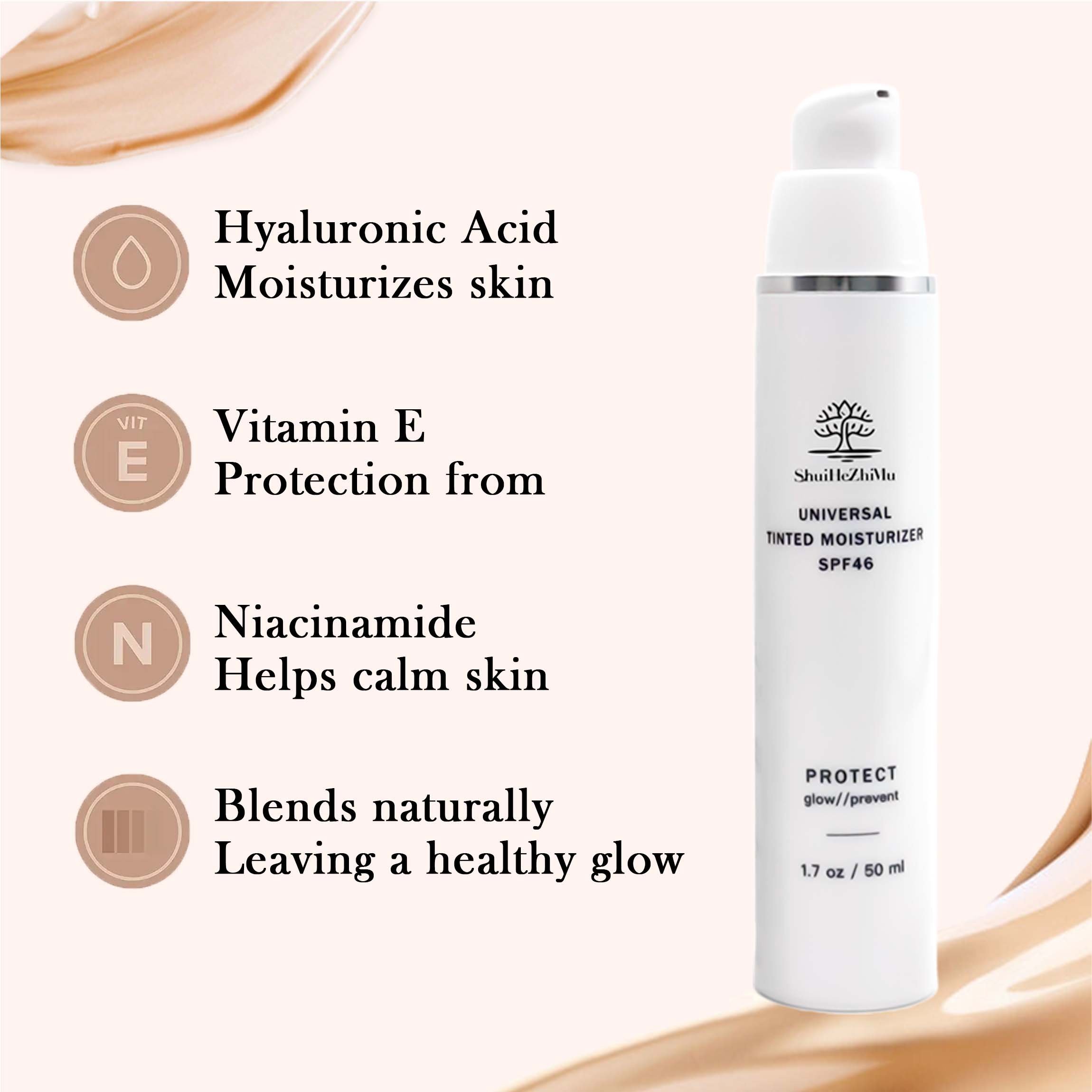 SPF 46 All-In-One Face Sunscreen Foundation Isolation Cream Protection Against UVA and UVB Lotion Anti-Aging Tinted Moisturizer