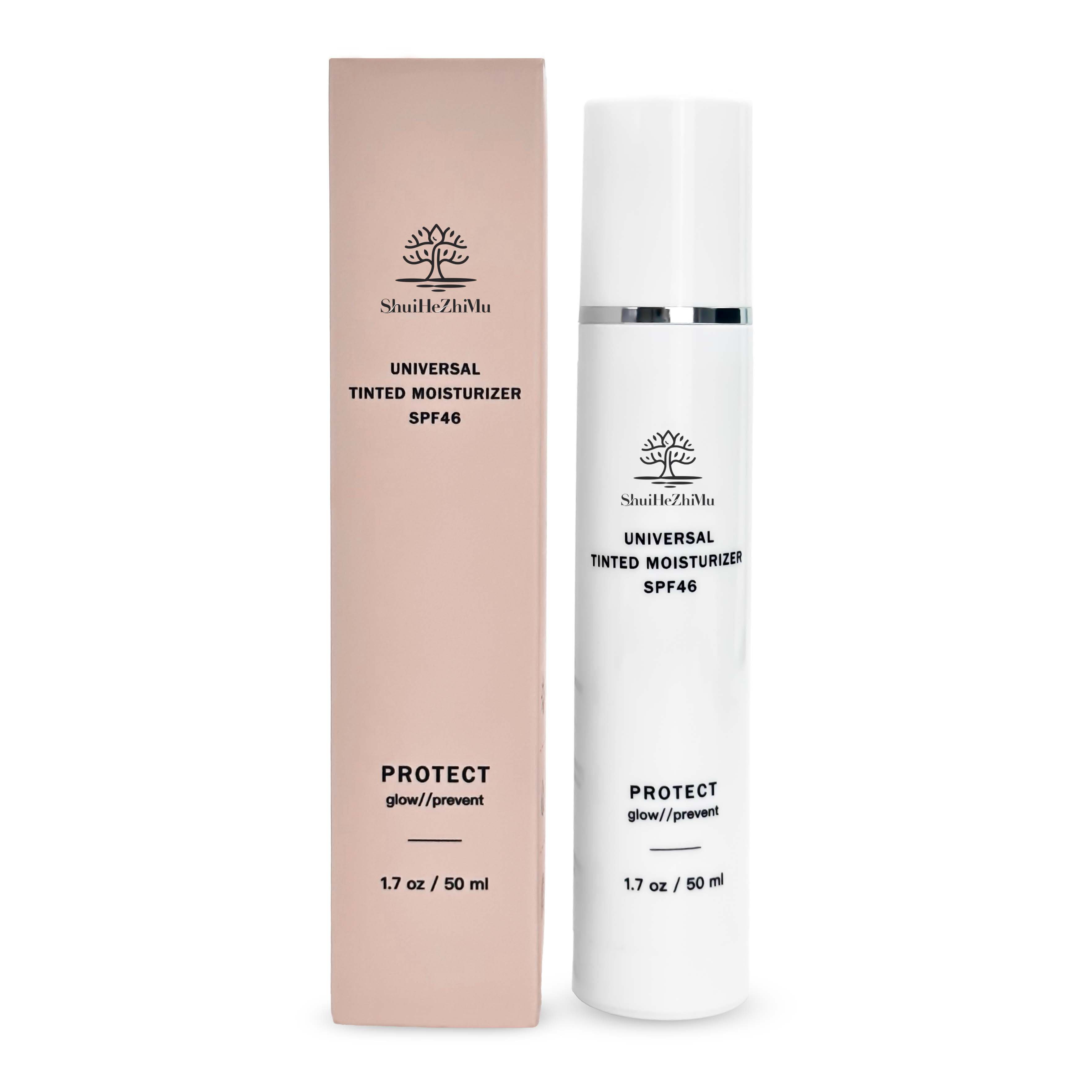SPF 46 All-In-One Face Sunscreen Foundation Isolation Cream Protection Against UVA and UVB Lotion Anti-Aging Tinted Moisturizer