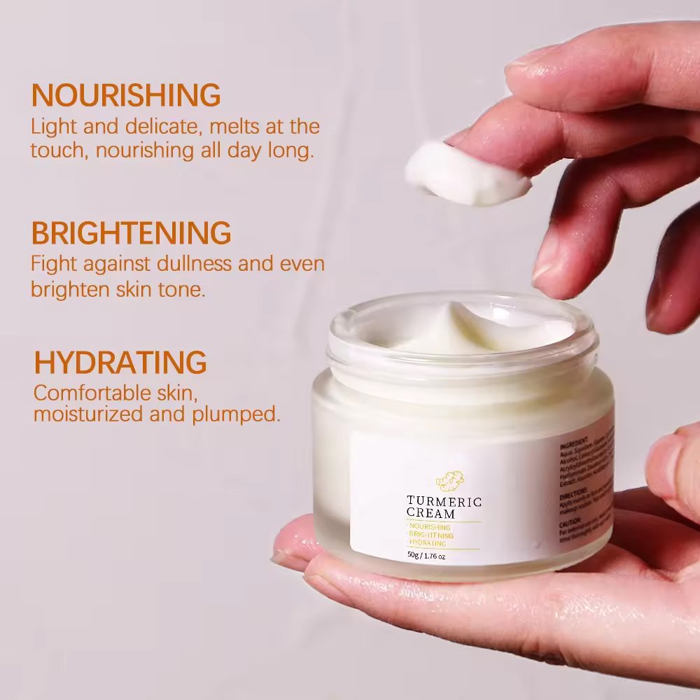 OEM ODM Private Label Organic Turmeric Nourishing Skin Whitening Lighten Dark Spot Tumeric Face Cream