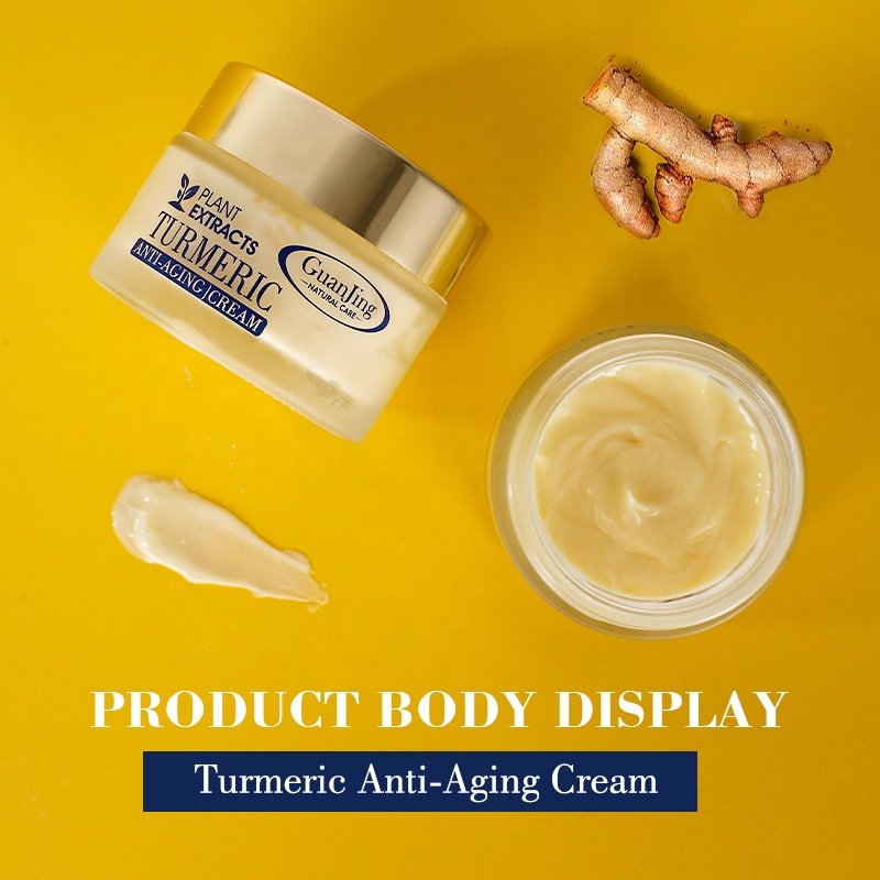 OEM private label turmeric cream anti aging moisturizer cream facial skin whitening turmeric face cream
