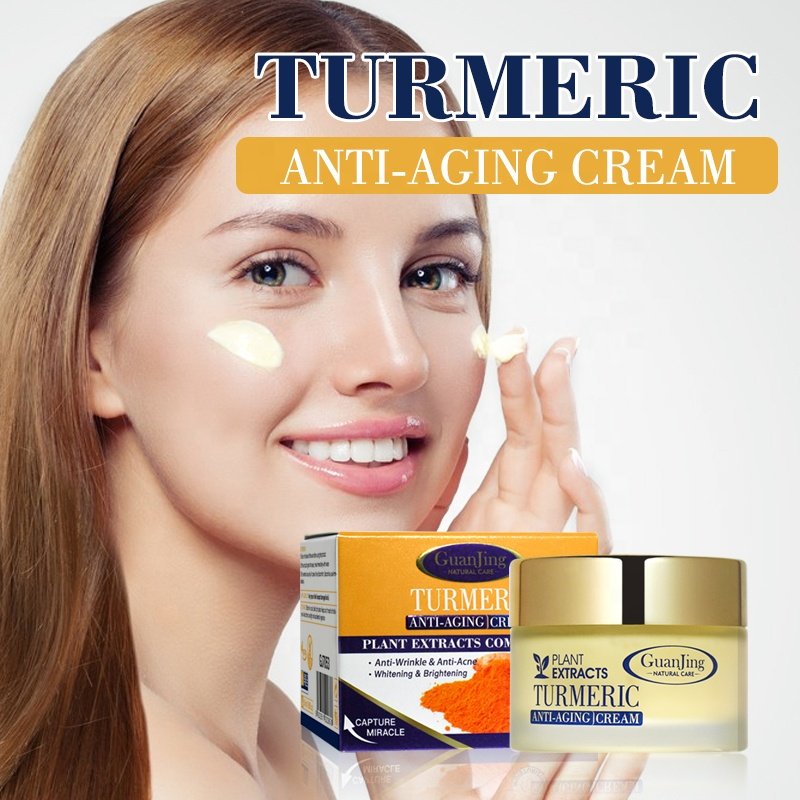 OEM private label turmeric cream anti aging moisturizer cream facial skin whitening turmeric face cream