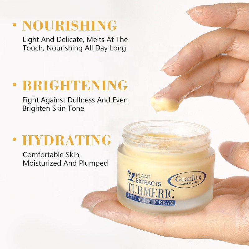 OEM private label turmeric cream anti aging moisturizer cream facial skin whitening turmeric face cream