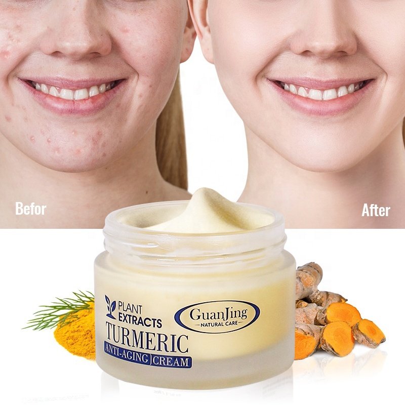 OEM private label turmeric cream anti aging moisturizer cream facial skin whitening turmeric face cream