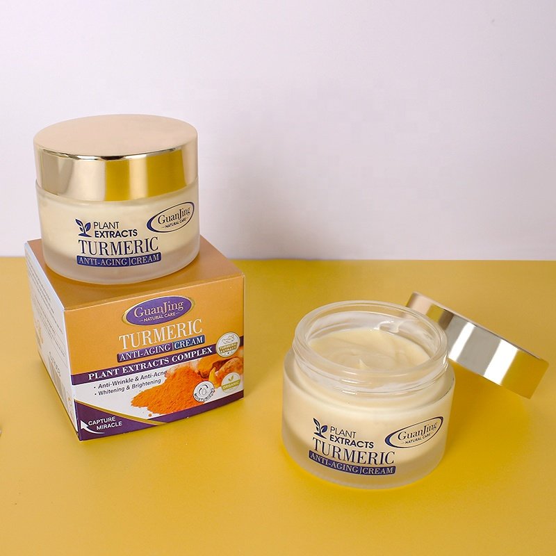 OEM private label turmeric cream anti aging moisturizer cream facial skin whitening turmeric face cream