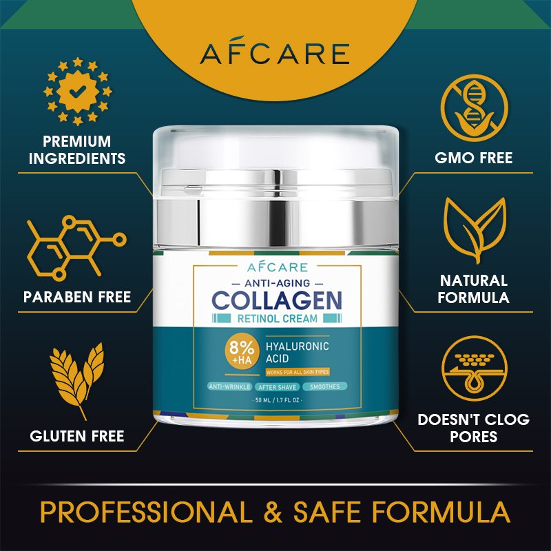 Cosmetic Face Cream Luxury Bottles 50 g Moisturizing & Nourishing and Retinol &Hyaluronic acid Skin Whitening Face Cream for Men