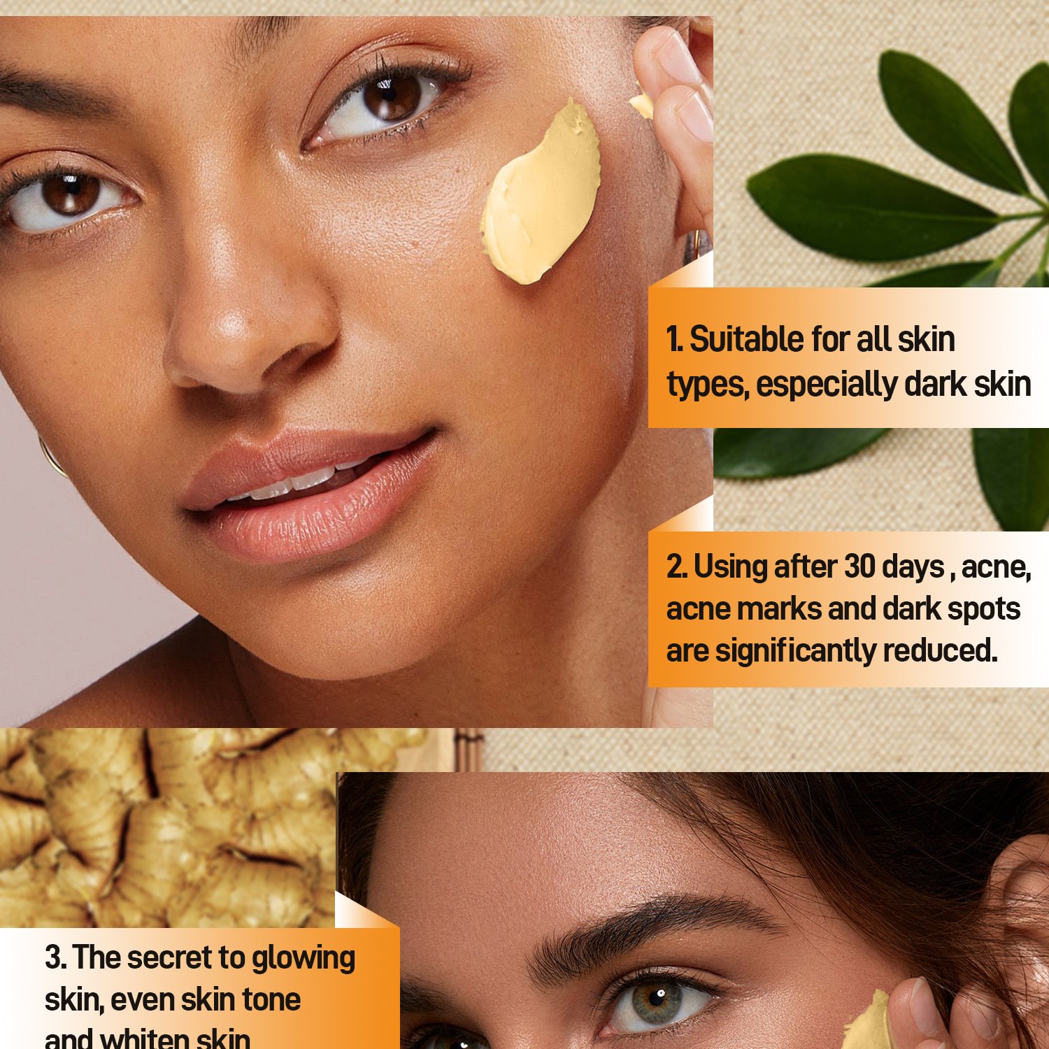 Turmeric and kojic acid face cream to lighten dull and brighten skin face cream