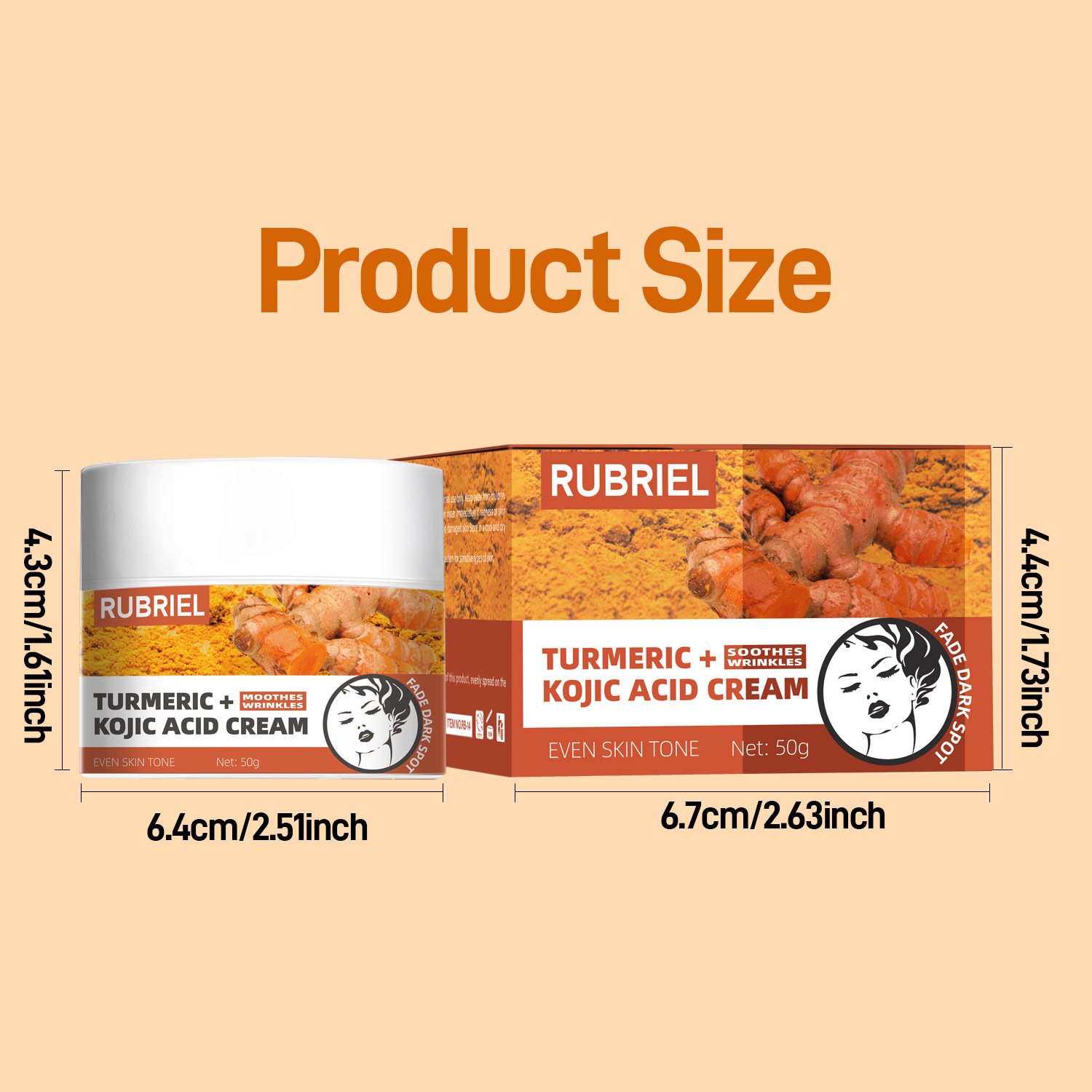 Turmeric and kojic acid face cream to lighten dull and brighten skin face cream