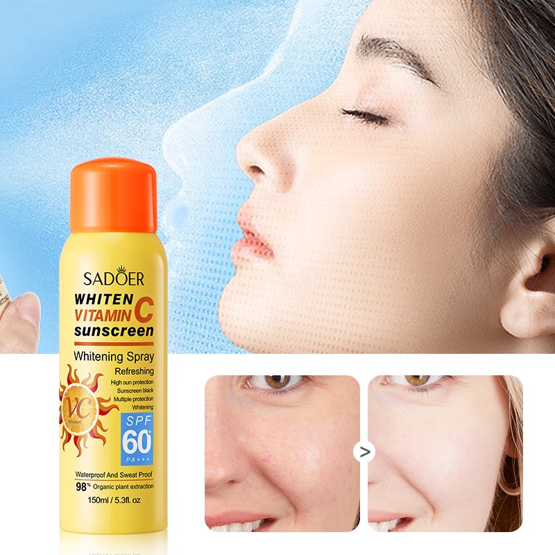 Wholesale Vitamin C Sunscreen SPF 60+++ Skin Whitening Face Cream & Lotion Sunscreen Spray Long Lasting Moisturizing Waterproof