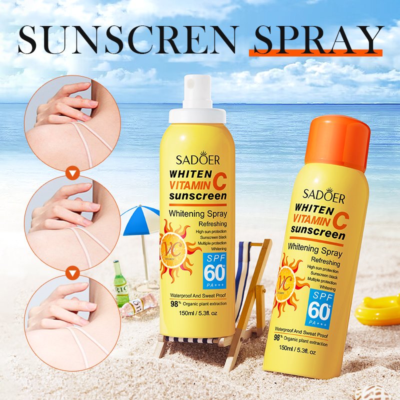 Wholesale Vitamin C Sunscreen SPF 60+++ Skin Whitening Face Cream & Lotion Sunscreen Spray Long Lasting Moisturizing Waterproof