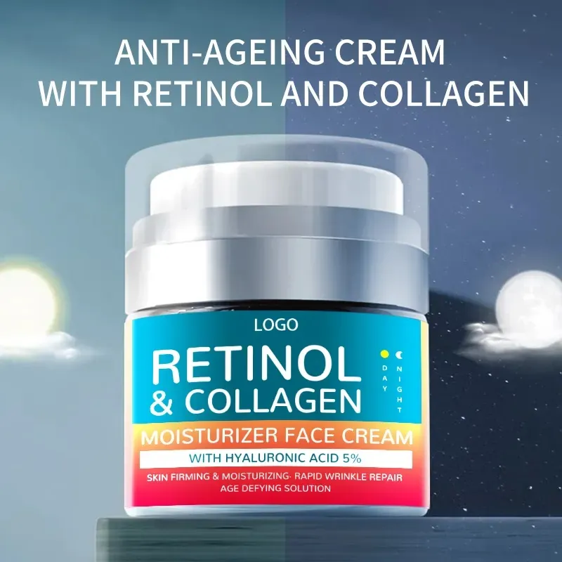 Lotion Cream OEM Private Label Natural Organic Hyaluronic Acid Collagen Moisturizing Retinol Whitening Anti-Wrinkle Face Cream