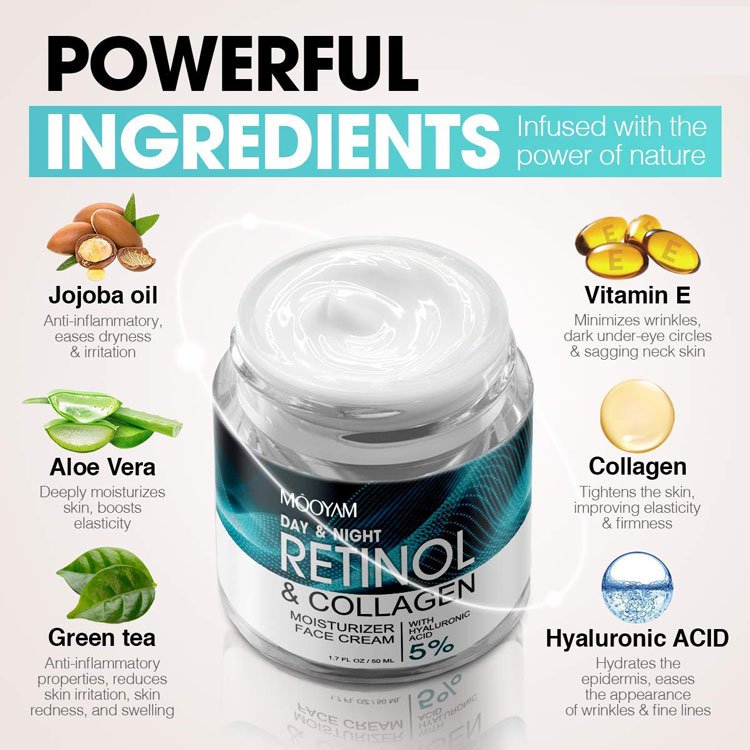 Beauty Moisturizing Brightening Retinol Collagen Face Cream Day And Night Remove Dark Spots Anti Aging Face Whitening Cream