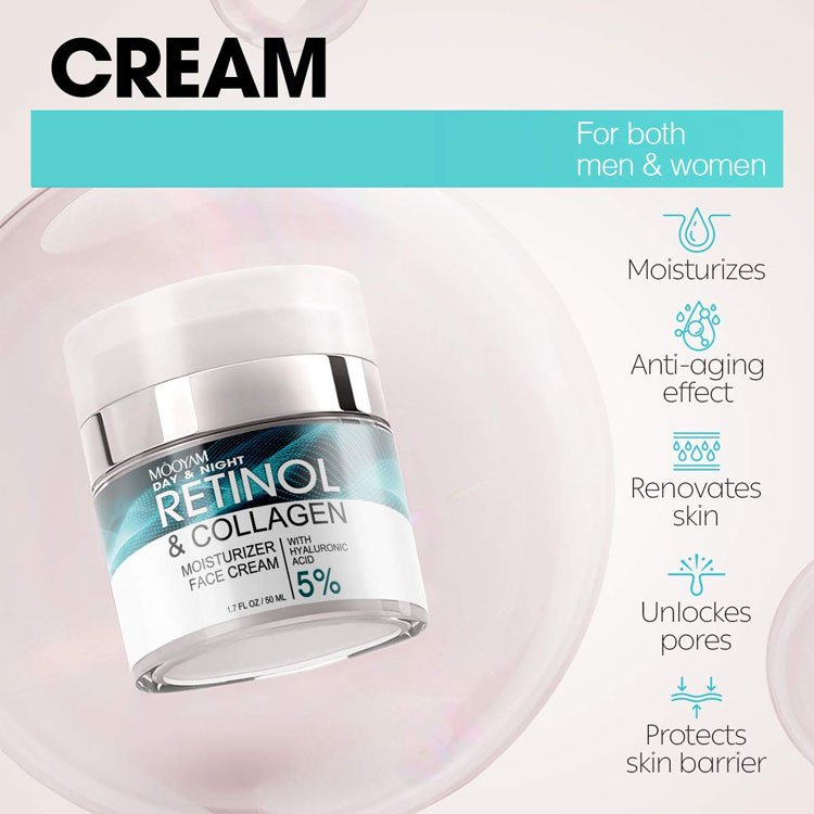 Beauty Moisturizing Brightening Retinol Collagen Face Cream Day And Night Remove Dark Spots Anti Aging Face Whitening Cream