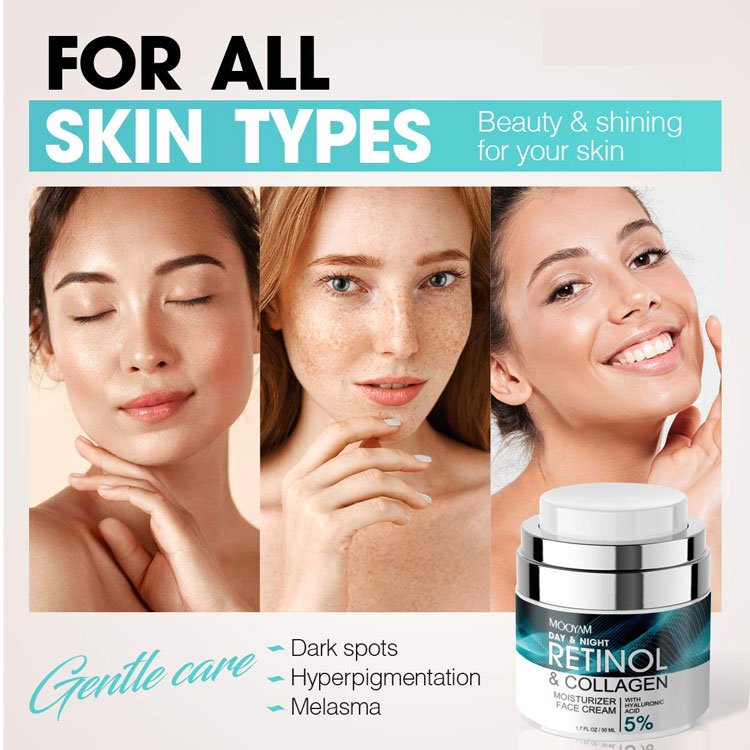 Beauty Moisturizing Brightening Retinol Collagen Face Cream Day And Night Remove Dark Spots Anti Aging Face Whitening Cream