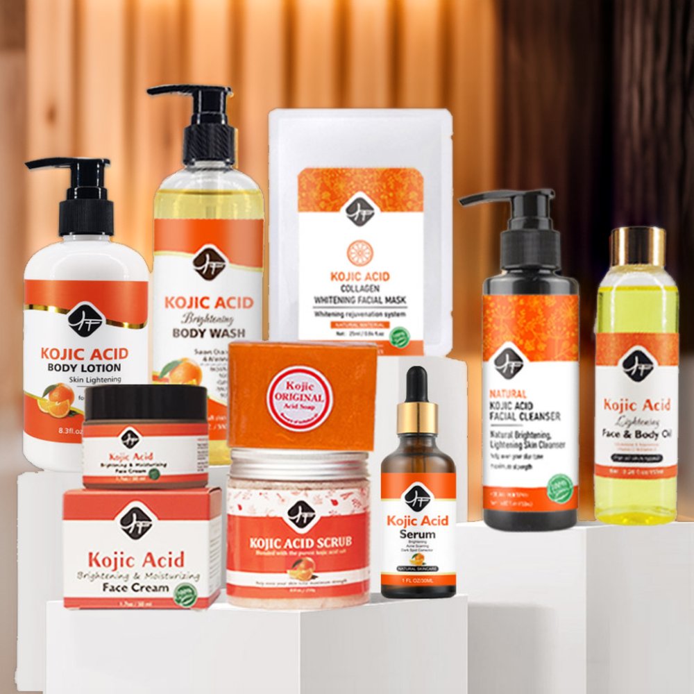 BEST Selling KOJIC AICD set Private Label WhItening Moisturizer anti-aging Remove Dark Spot Natural Kojic Acid Soap Kojic Set