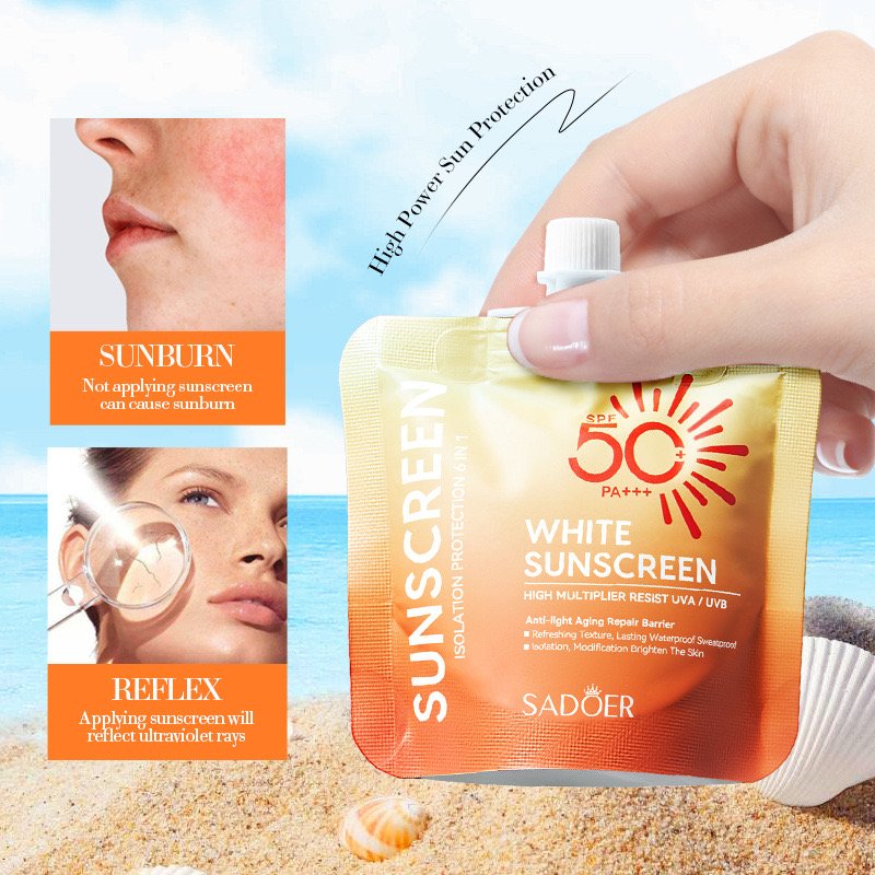 High-Power UV Protection Sunscreen Cream and Spray Vegan Ingredients Non-Greasy Whitening SPF50 Moisturizer for Skin Care