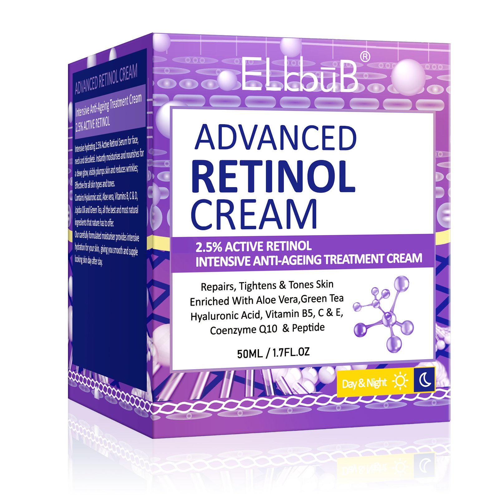 ELbbuB Active Repair Tighten Tone Skin Anti Aging Treatment Moisturizer Retinol Face Cream