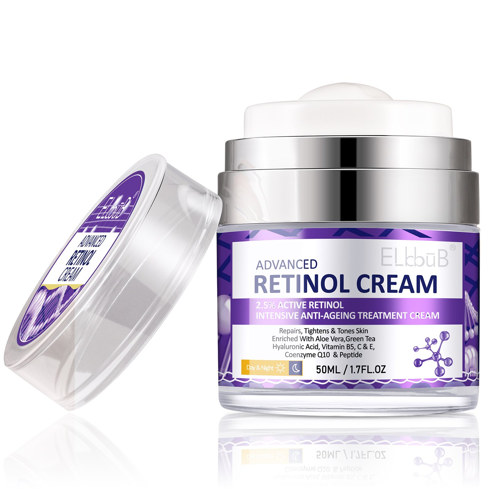 ELbbuB Active Repair Tighten Tone Skin Anti Aging Treatment Moisturizer Retinol Face Cream