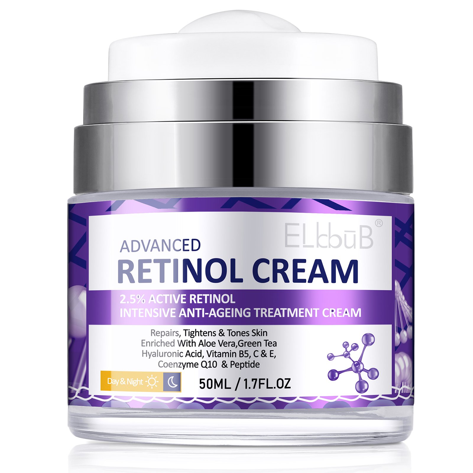 ELbbuB Active Repair Tighten Tone Skin Anti Aging Treatment Moisturizer Retinol Face Cream