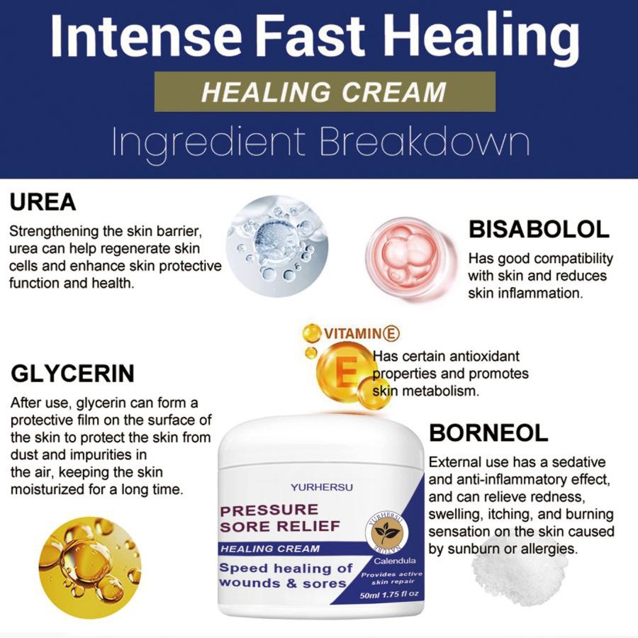 PRESSURE SORE RELIEF HEALING CREAM 50mL Facial Cream Moisturizer Relieve Redness Repair Skin Barrier Reapring Face Cream