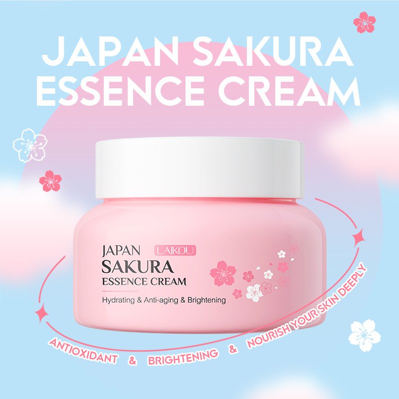Wholesale Natural Plant Skin Care Cherry Blossom Whitening Essence Moisturizing Face Cream Japan Sakura Anti Aging Essence Cream