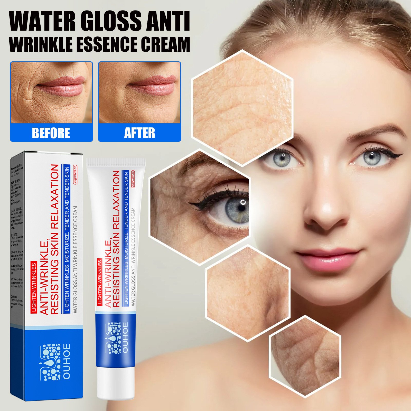 Korean Face Cream & Lotion (New) Lighten Wrinkles Anti-Wrinkleresisting Skin Relaxation Face Serum