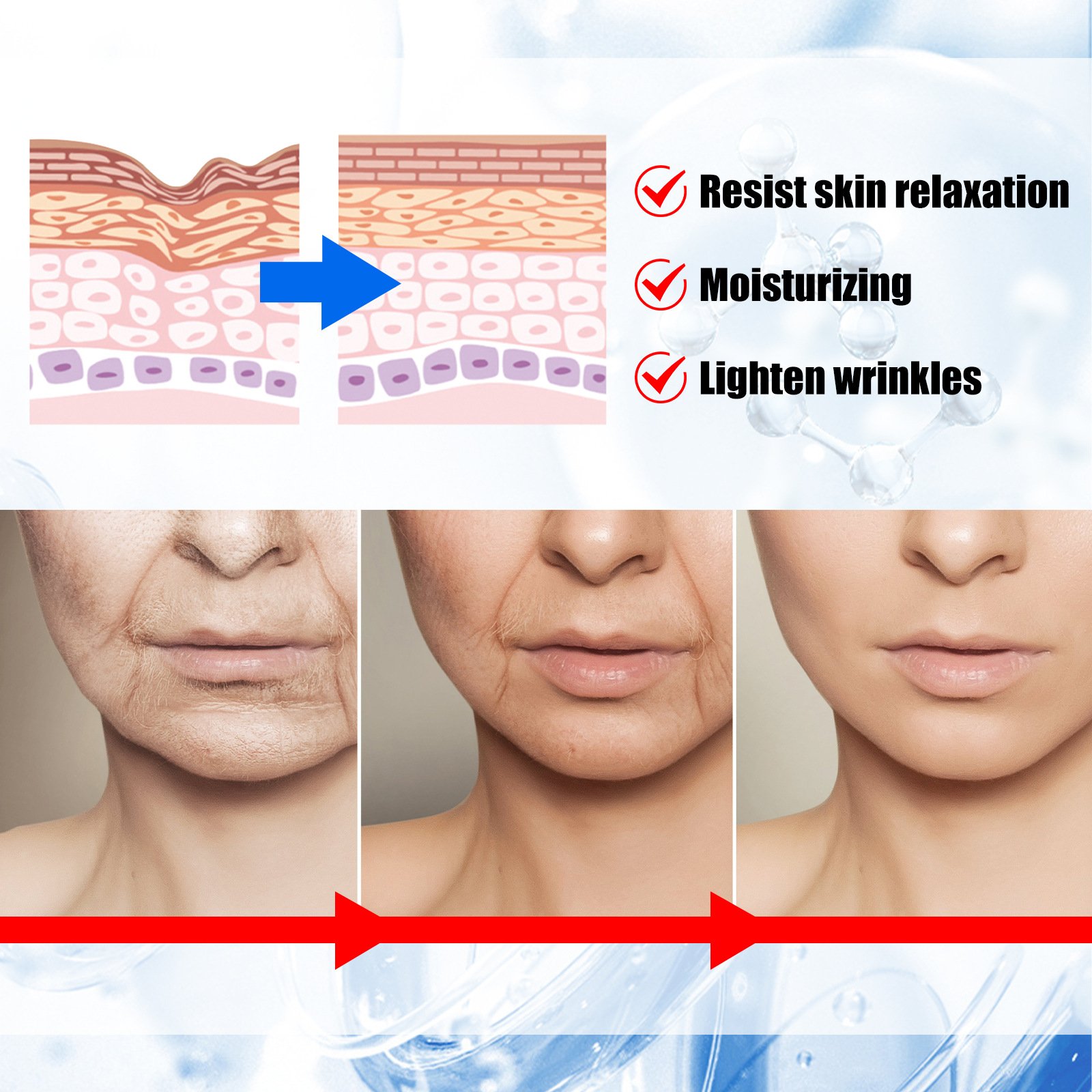 Korean Face Cream & Lotion (New) Lighten Wrinkles Anti-Wrinkleresisting Skin Relaxation Face Serum