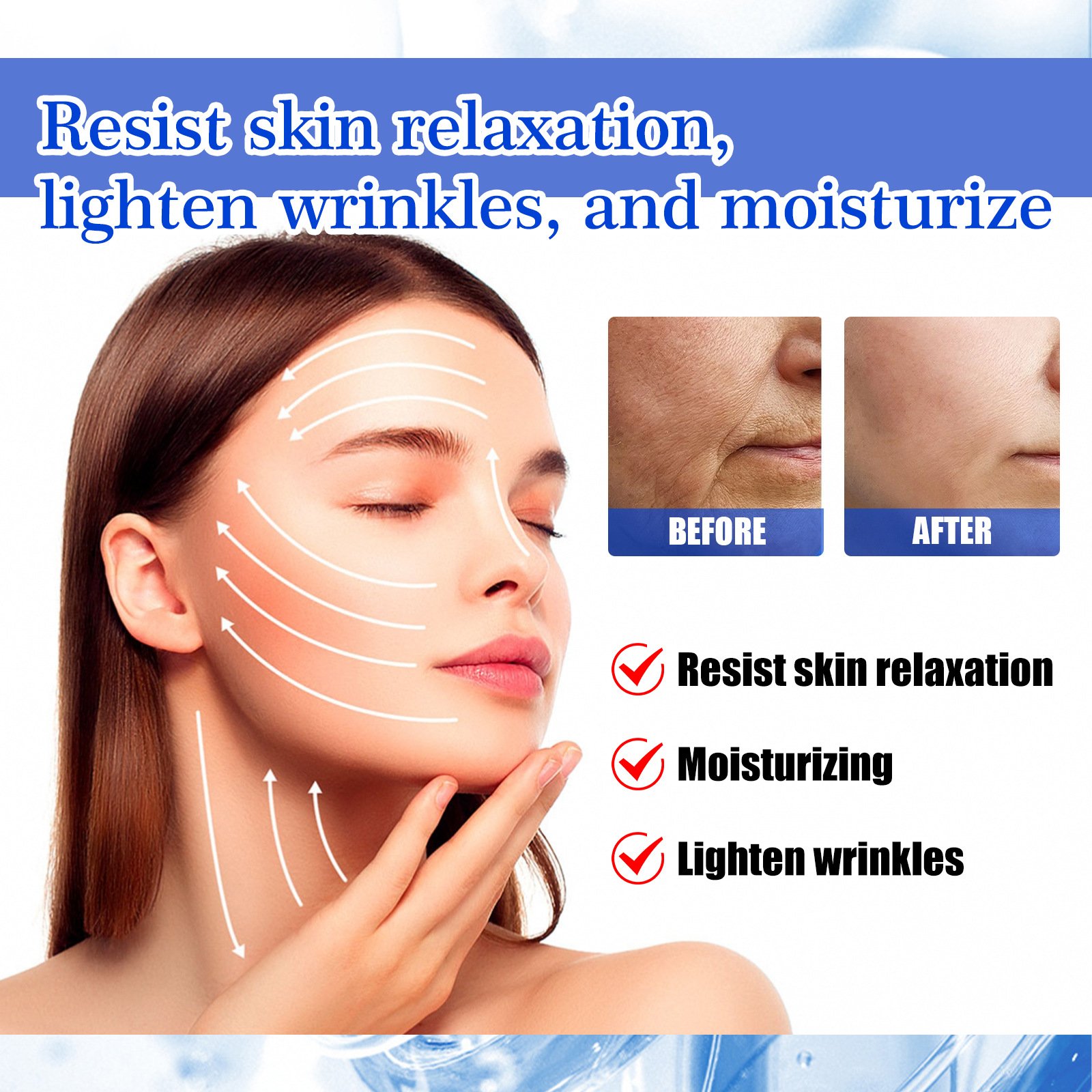 Korean Face Cream & Lotion (New) Lighten Wrinkles Anti-Wrinkleresisting Skin Relaxation Face Serum