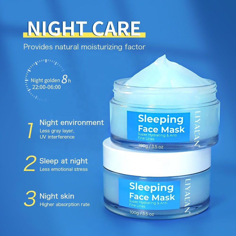 Private Label Facial Reduce Fine Lines Moisturizing Hydrating Skincare Crystal Night Sleeping Face Mask