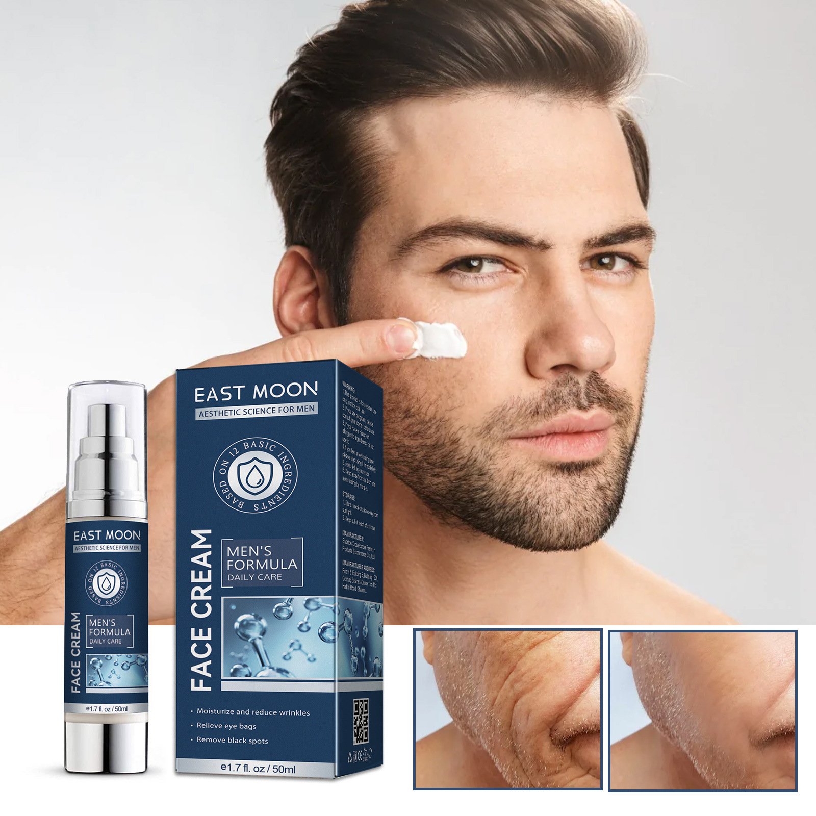 Men's Wrinkle Anti Aging Face Eye Cream Private Label Pure for Men Day Adults Male Nature 50g
