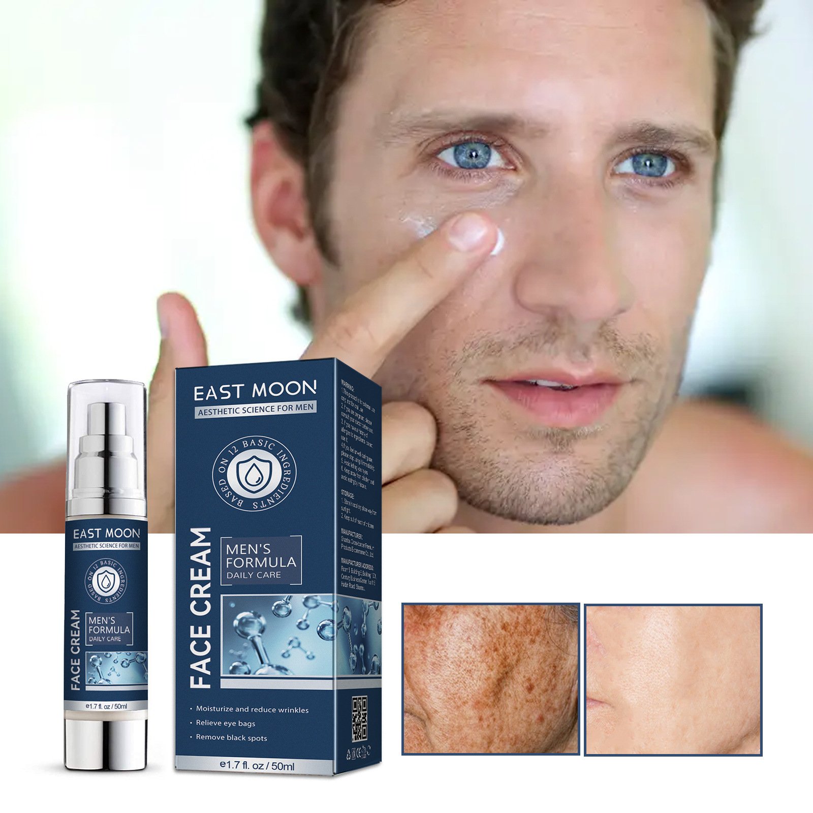 Men's Wrinkle Anti Aging Face Eye Cream Private Label Pure for Men Day Adults Male Nature 50g