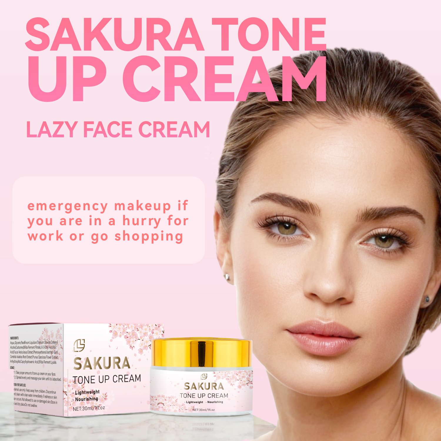 High quality cheap wholesale Sakura Brightening Cream 30ml Gentle Moisturizing sakura tone up face cream