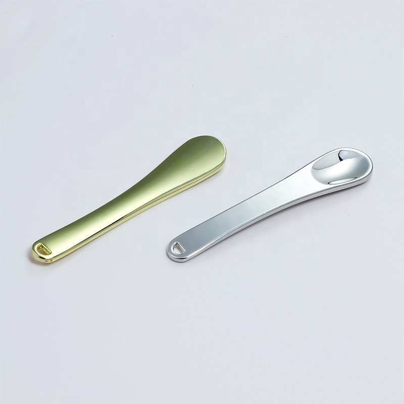 60mm Luxury Black Gold aluminum makeup metal Mini spoon spatulas