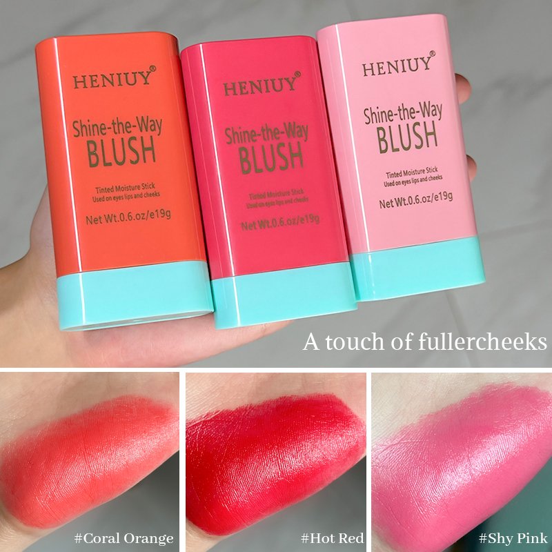 Waterproof Makeup Blush Stick 3 Color Cheek Tint Cream Blush Stick Face Makeup Blusher