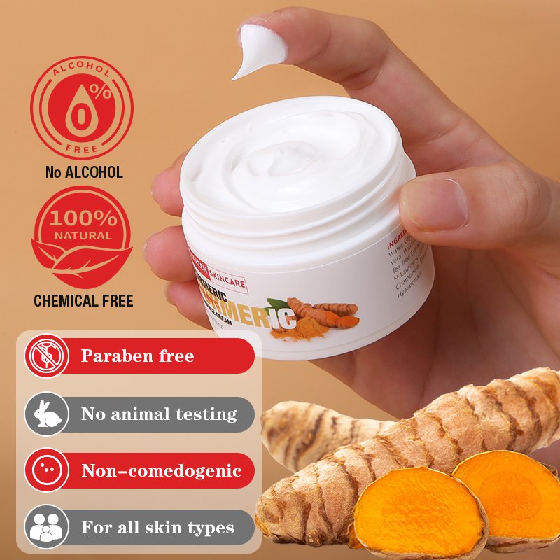 Creme Facial Private Label Long Lasting Vitamin C Turmeric Face Cream Anti Aging Moisturizing Whitening Radiance Facial Cream