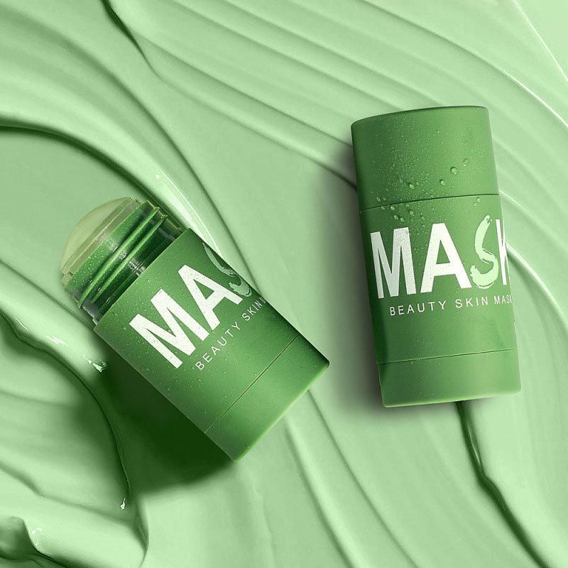 Green Tea Purifying Clay Stick Face Cream Moisturizer Stick Deep Clean Pore, Improves Skin for All Skin Types Men Women Female