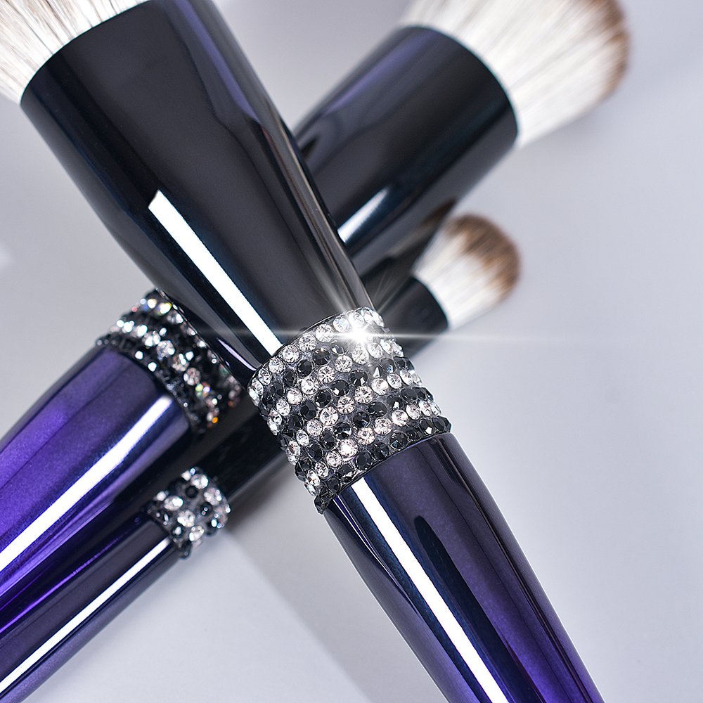 DailyQueen 12pieces rhinestone Makeup Brush Set customize logo New crystal Synthetic diamond Brush Face Eyeshadow Eyebrow bling brushes