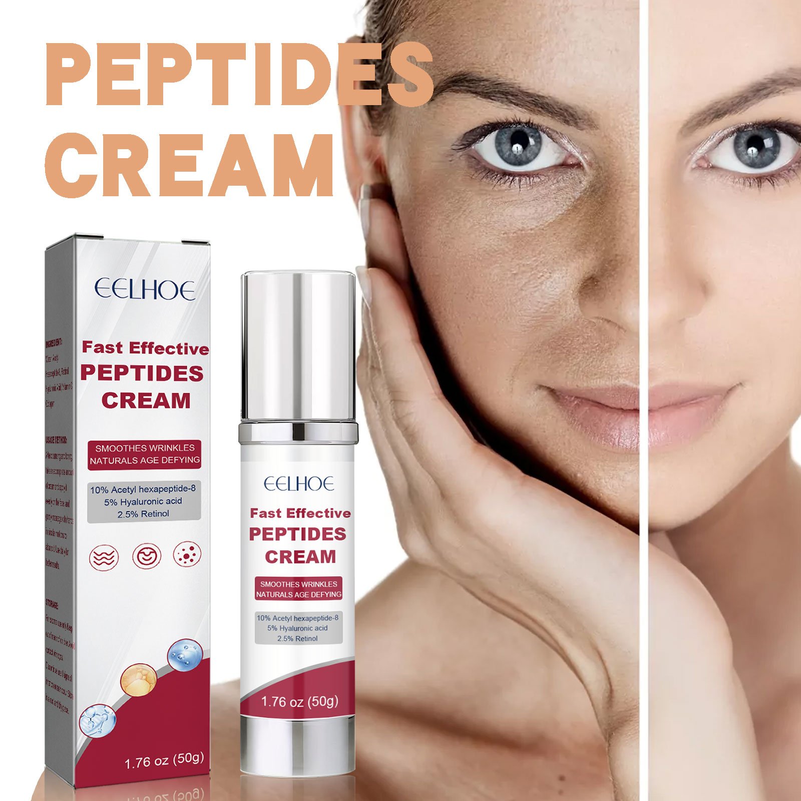 Eelhoe Vibrant Glamour Organic Retinol Cream Anti Aging Remove Wrinkles For Skin Whitening Face Cream