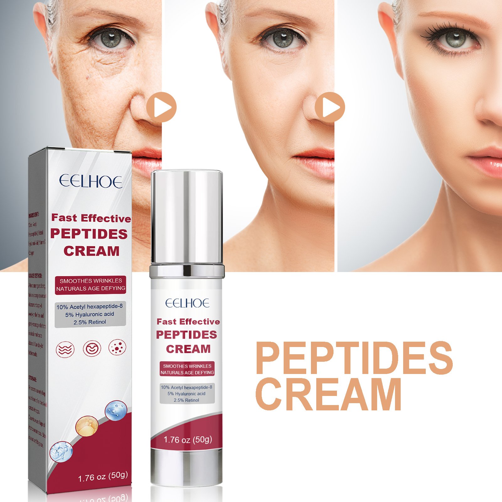 Eelhoe Vibrant Glamour Organic Retinol Cream Anti Aging Remove Wrinkles For Skin Whitening Face Cream