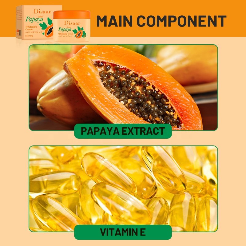Disaar Vitamin E & Papaya Extract Whitening Deep Nourishing Skin Brighten Face Cream for Dark Skin