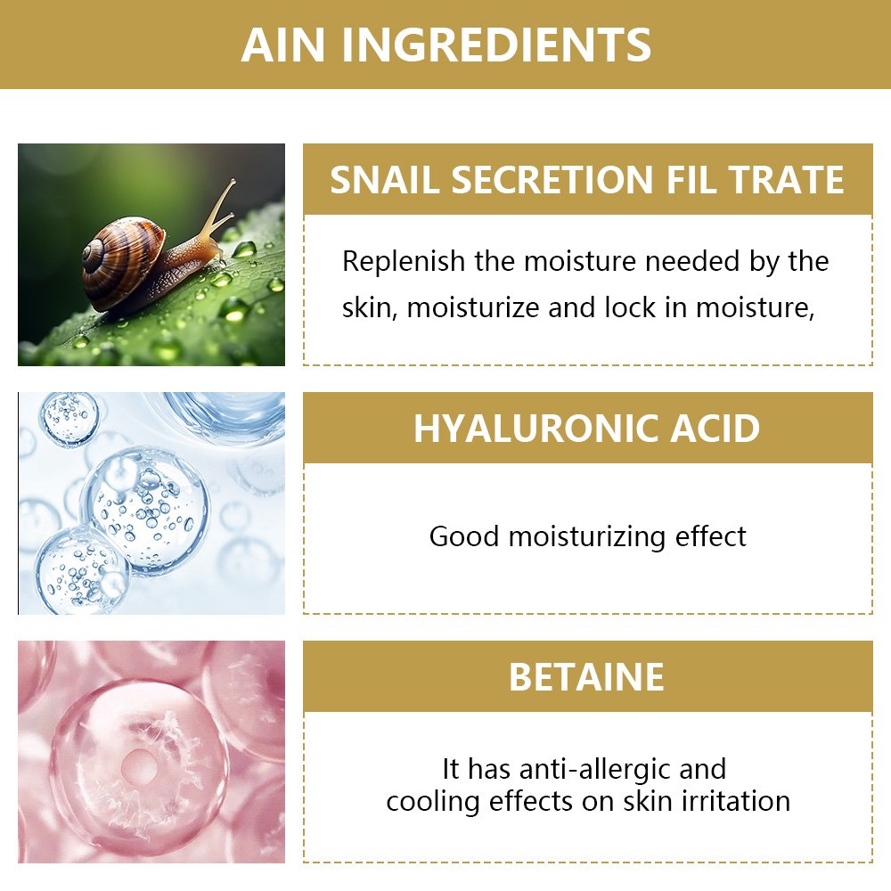 Fine Lines Smoothing Deep Hydration Redness Relieving Natural Snail Mucin Face Cream