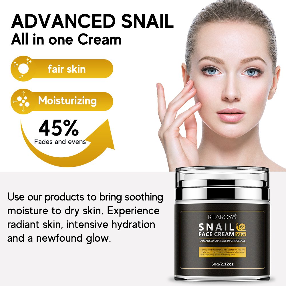 Fine Lines Smoothing Deep Hydration Redness Relieving Natural Snail Mucin Face Cream