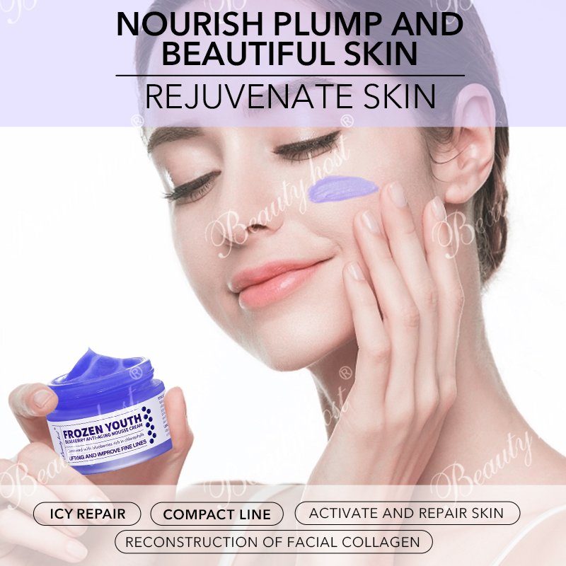 2023 Wholesale Facial Beauty Products and Cosmetics Natural Blueberry Anti Aging Cooling Sensation Mousse Face Cream