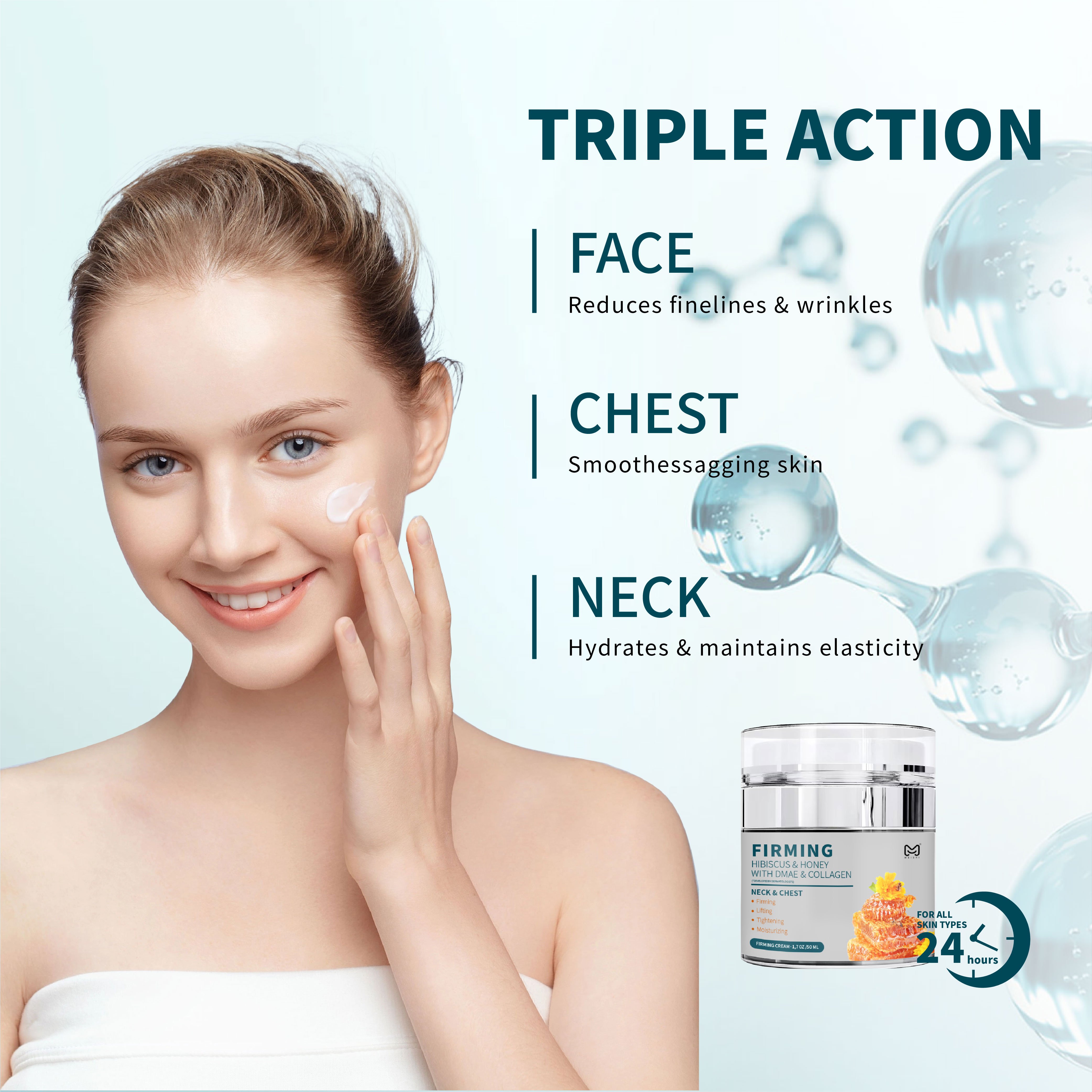 Private Label Anti Aging Wrinkle Remover Collagen Moisturizing Tightening Firming Honey Face Cream